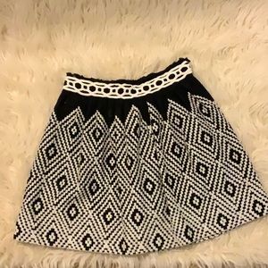 Anthropology Black and White patterned skirt